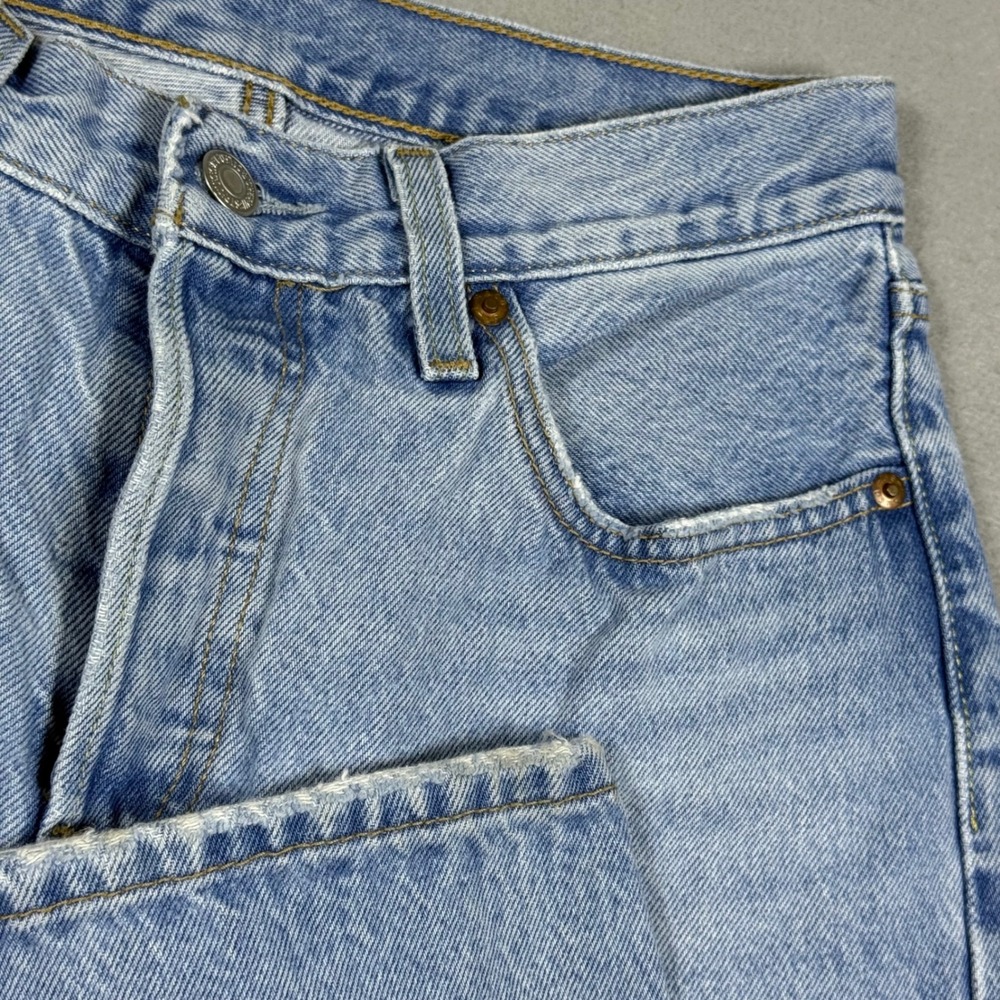 Levis Premium High Rise Straight Leg Jeans Light Wash Blue Denim 26x32